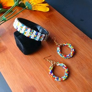 2PC Beautiful African Maasai Beaded Jewelry Set